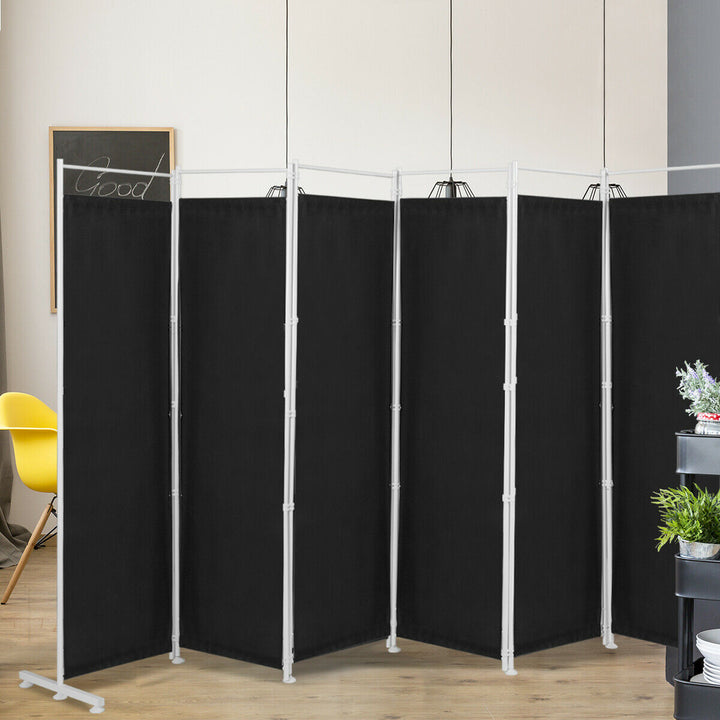 Room Divider with Adjustable Foot Pads-Black