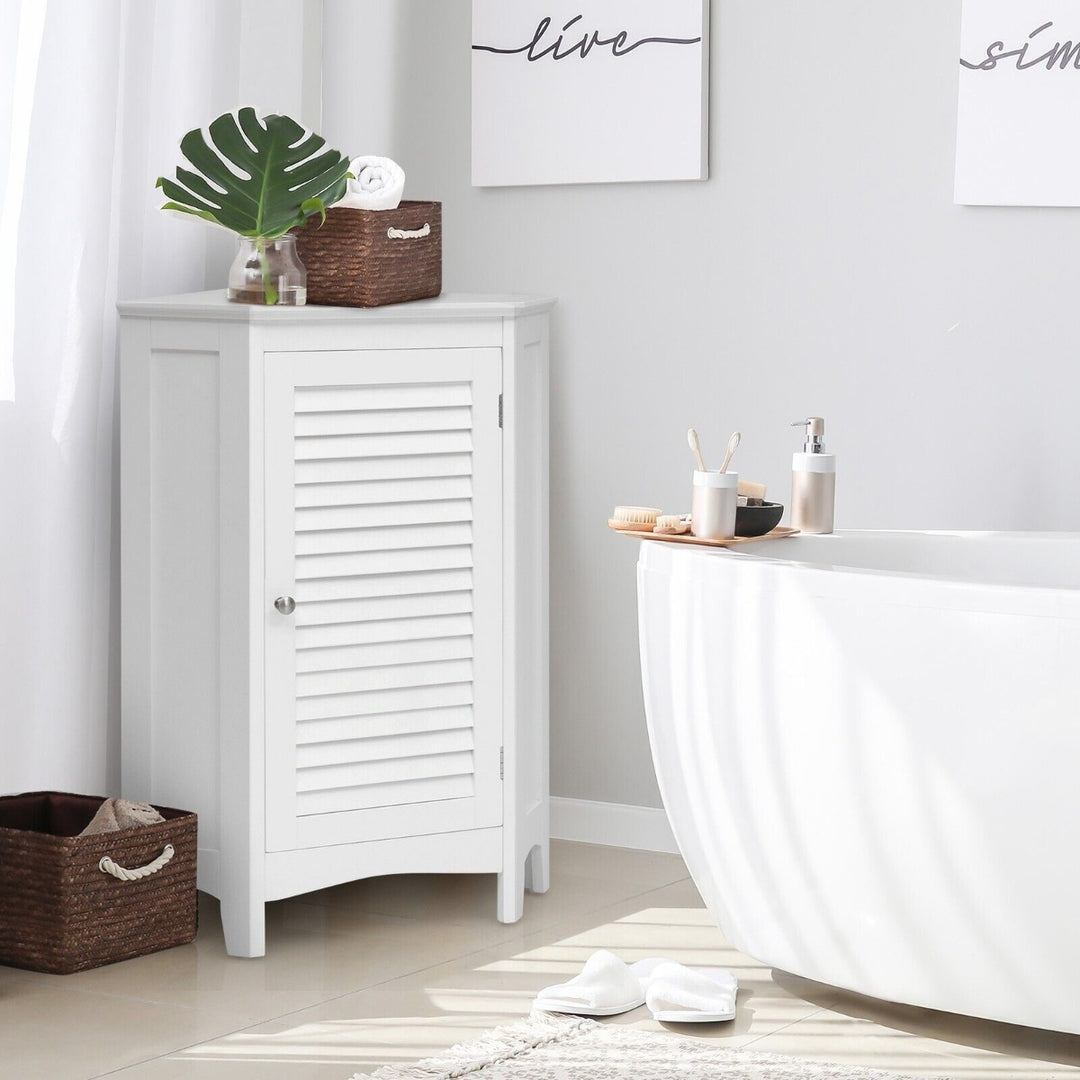 Triangle Bathroom Cabinet with Shutter Door and Adjustable Shelf