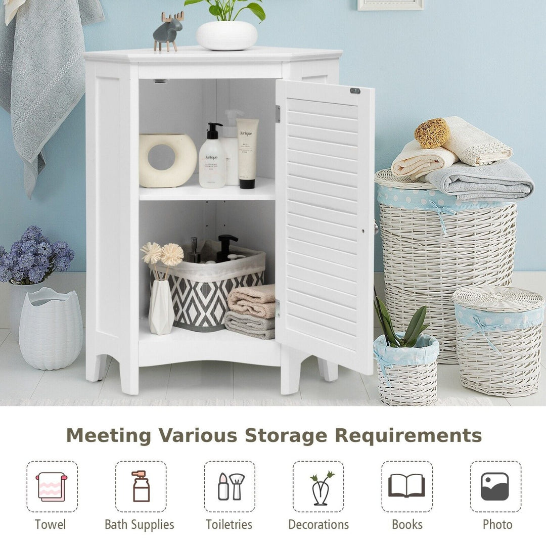 Triangle Bathroom Cabinet with Shutter Door and Adjustable Shelf