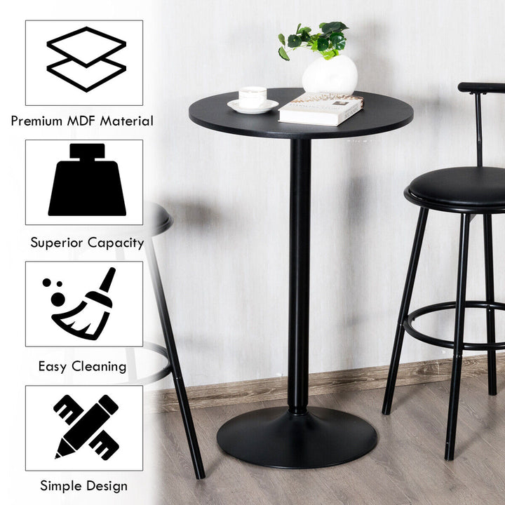 Modern Bar Table with Round Top for Living Room, Restaurant and Bistro