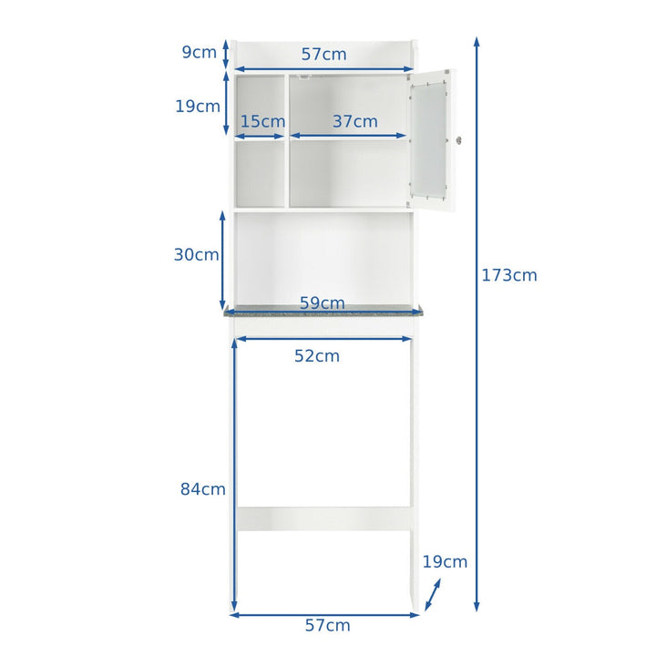 Over-The-Toilet Cabinet with Open Shelves and Door