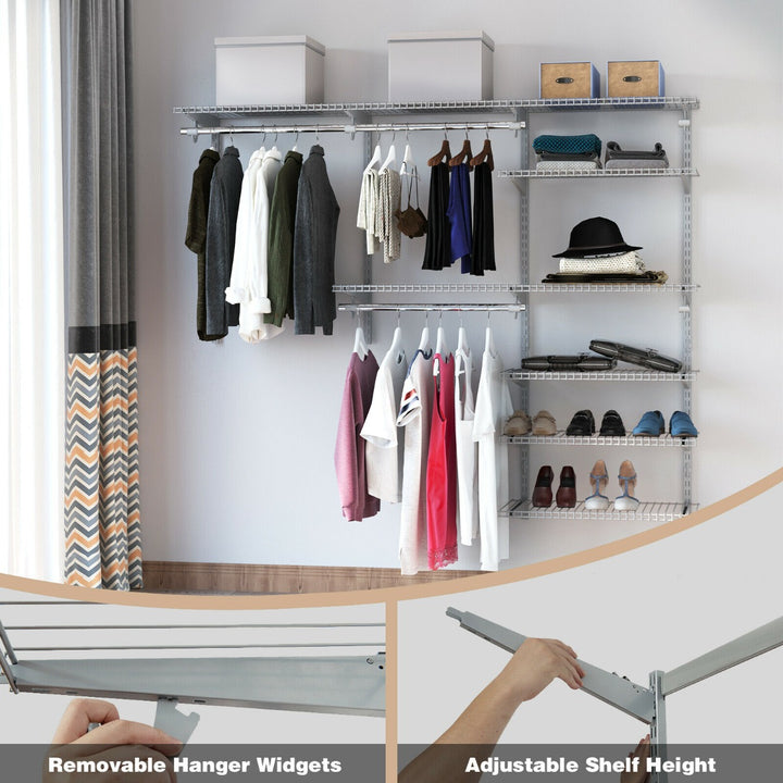 Wall Mounted Closet System with Hanging Rod for Bedroom