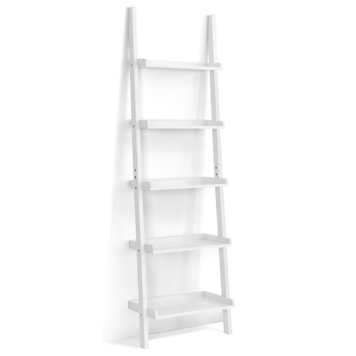 5-Tier Wall Shelf Display Bookcase-White