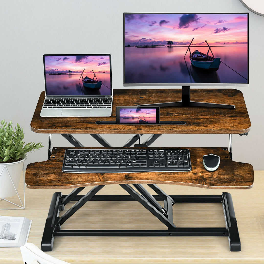 Adjustable Standing Desk with Keyboard Tray