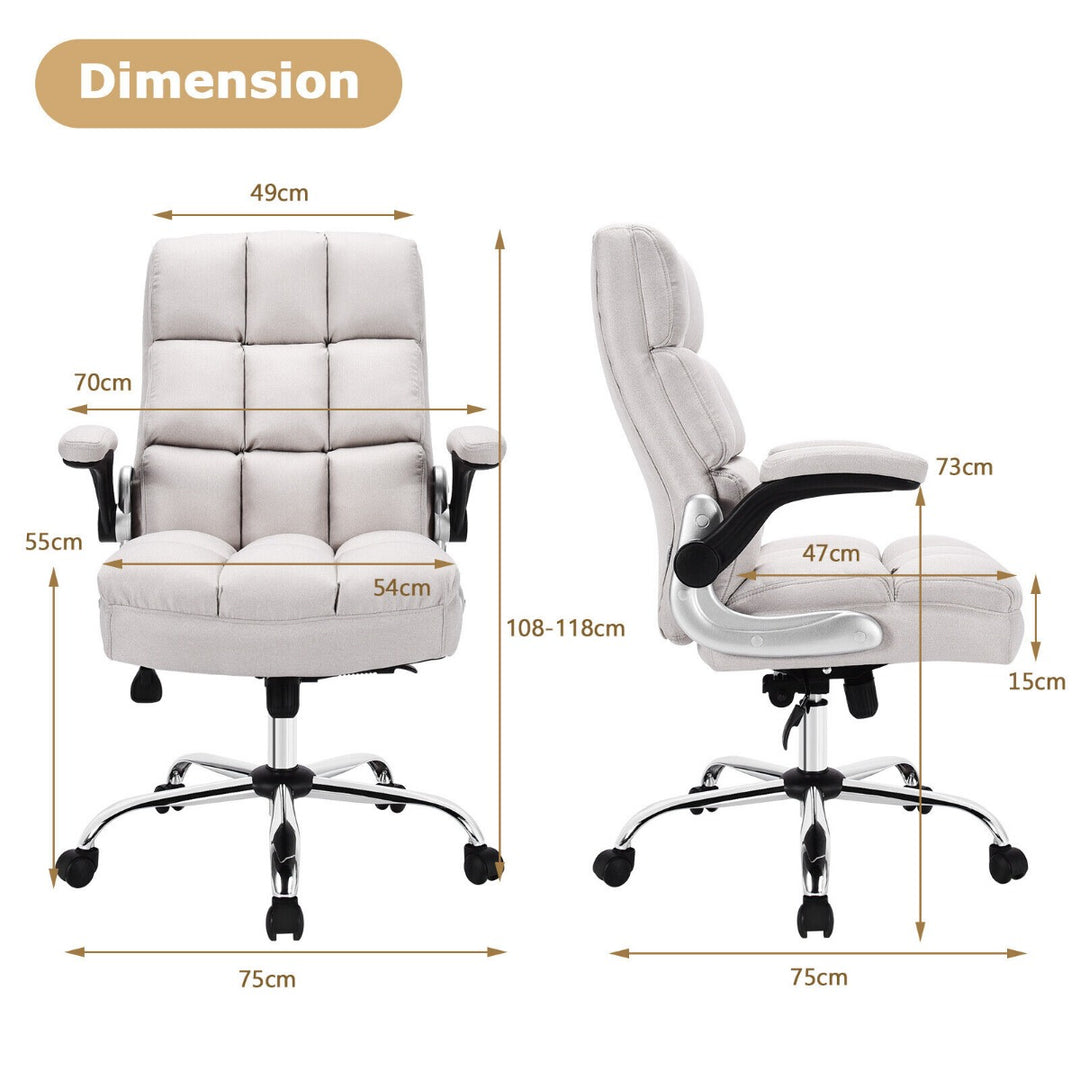 Executive Chair with High Back for Office- Beige