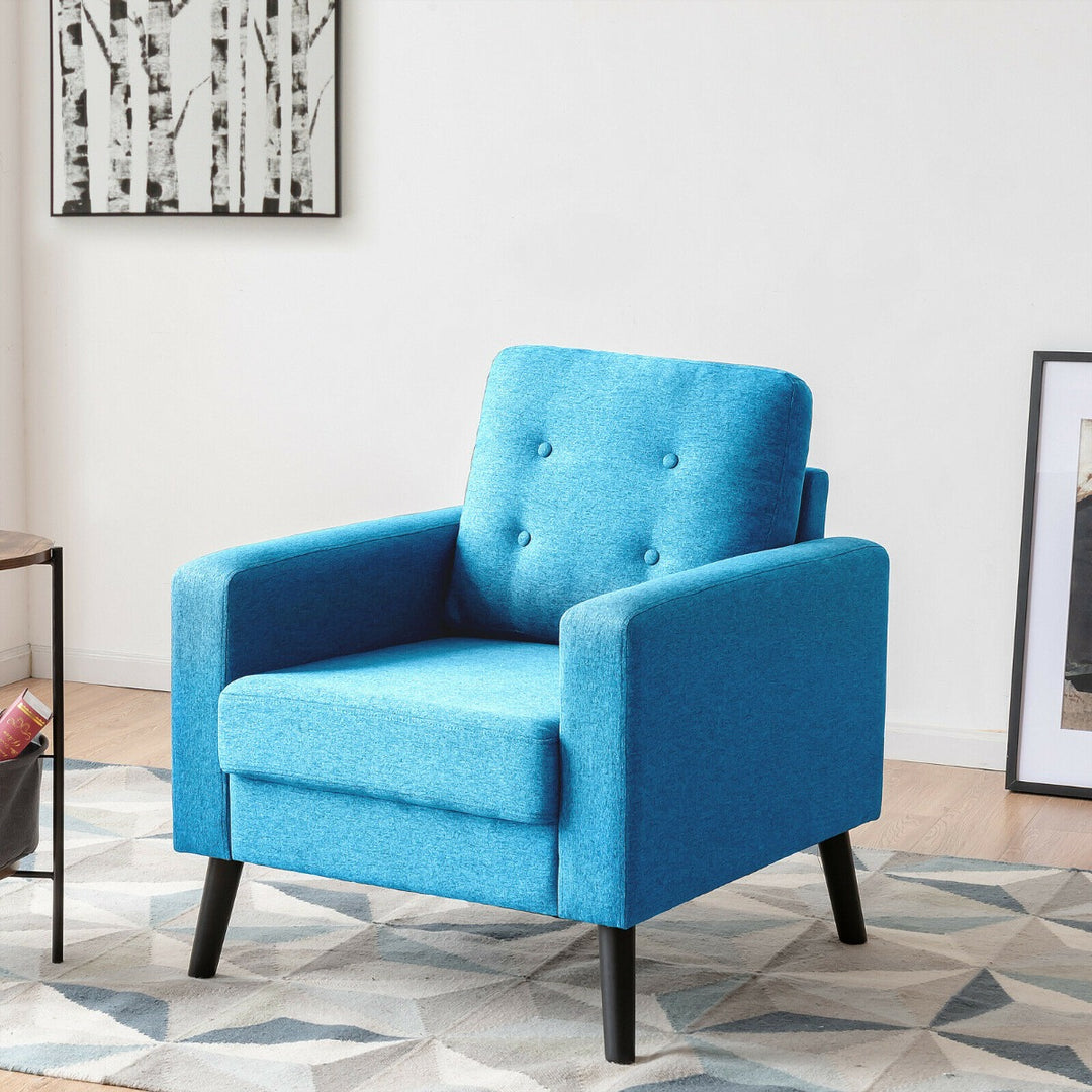 Modern Upholstered Accent Sofa Chair for Living Room-Blue