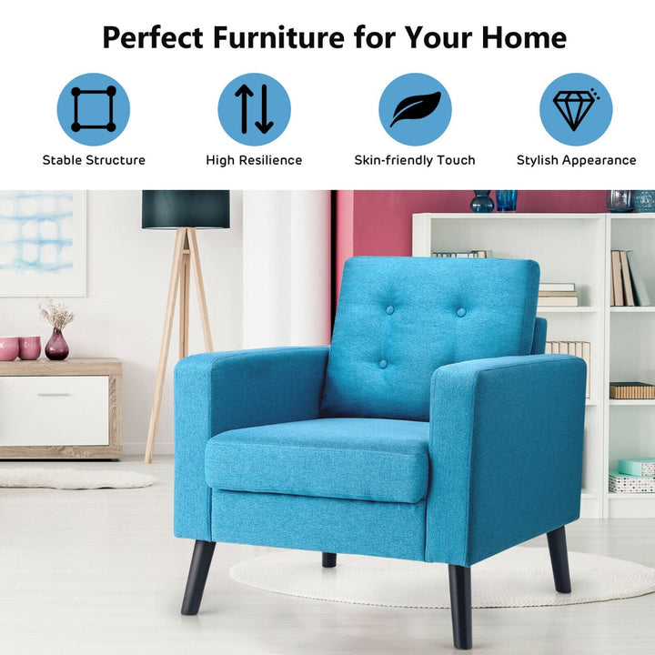 Modern Upholstered Accent Sofa Chair for Living Room-Blue