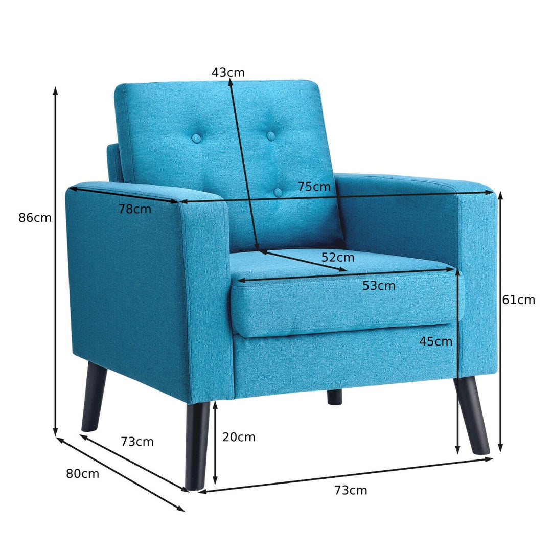 Modern Upholstered Accent Sofa Chair for Living Room-Blue