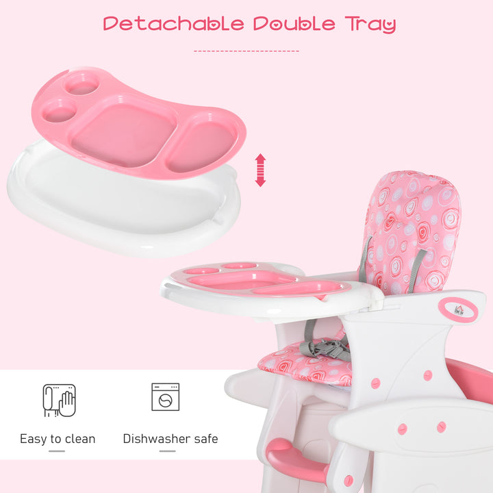 HDPE 3-in-1 Baby Booster High Chair Pink