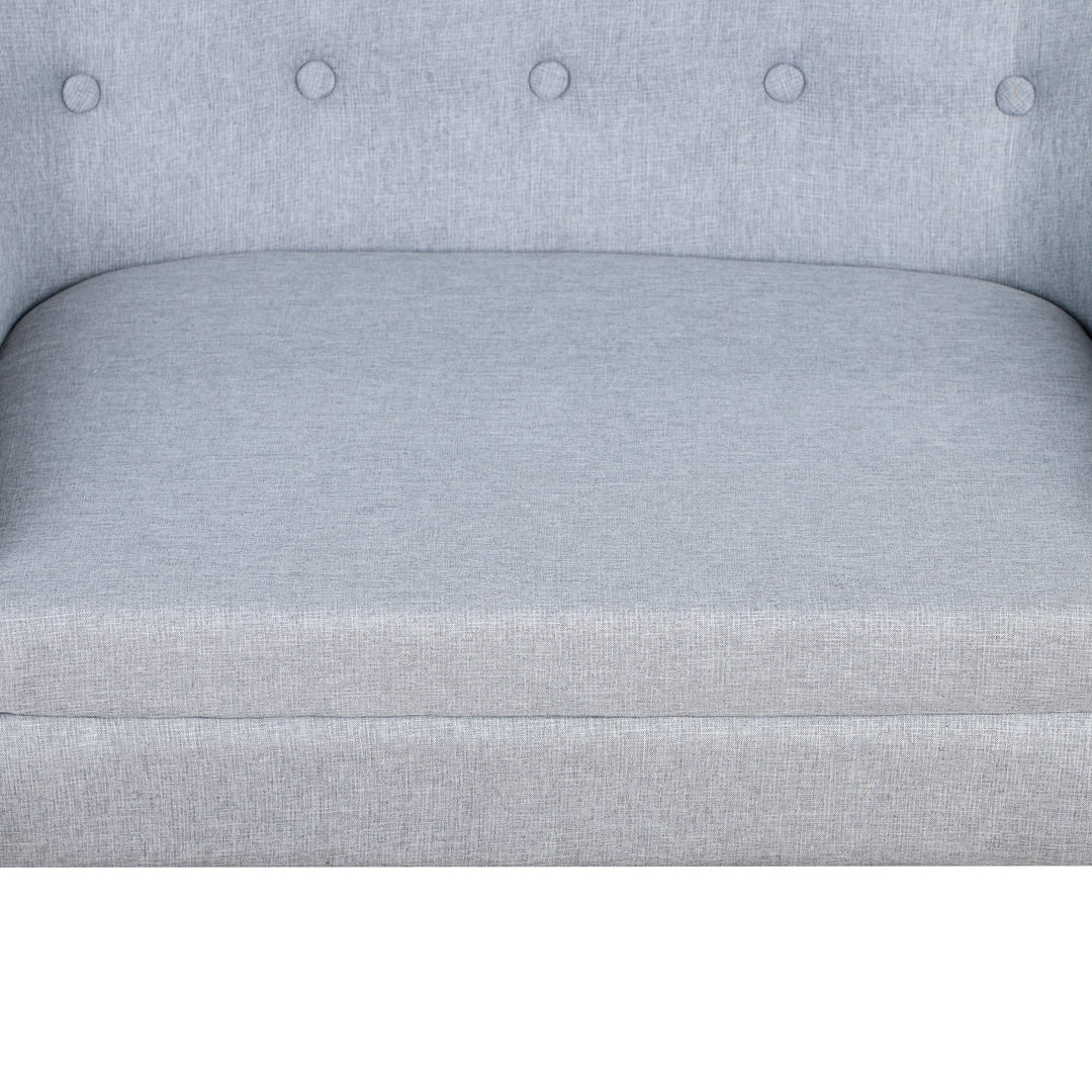 Kids Mini Sofa Children Armchair Seating Chair Bedroom Playroom Furniture Wood Frame Grey