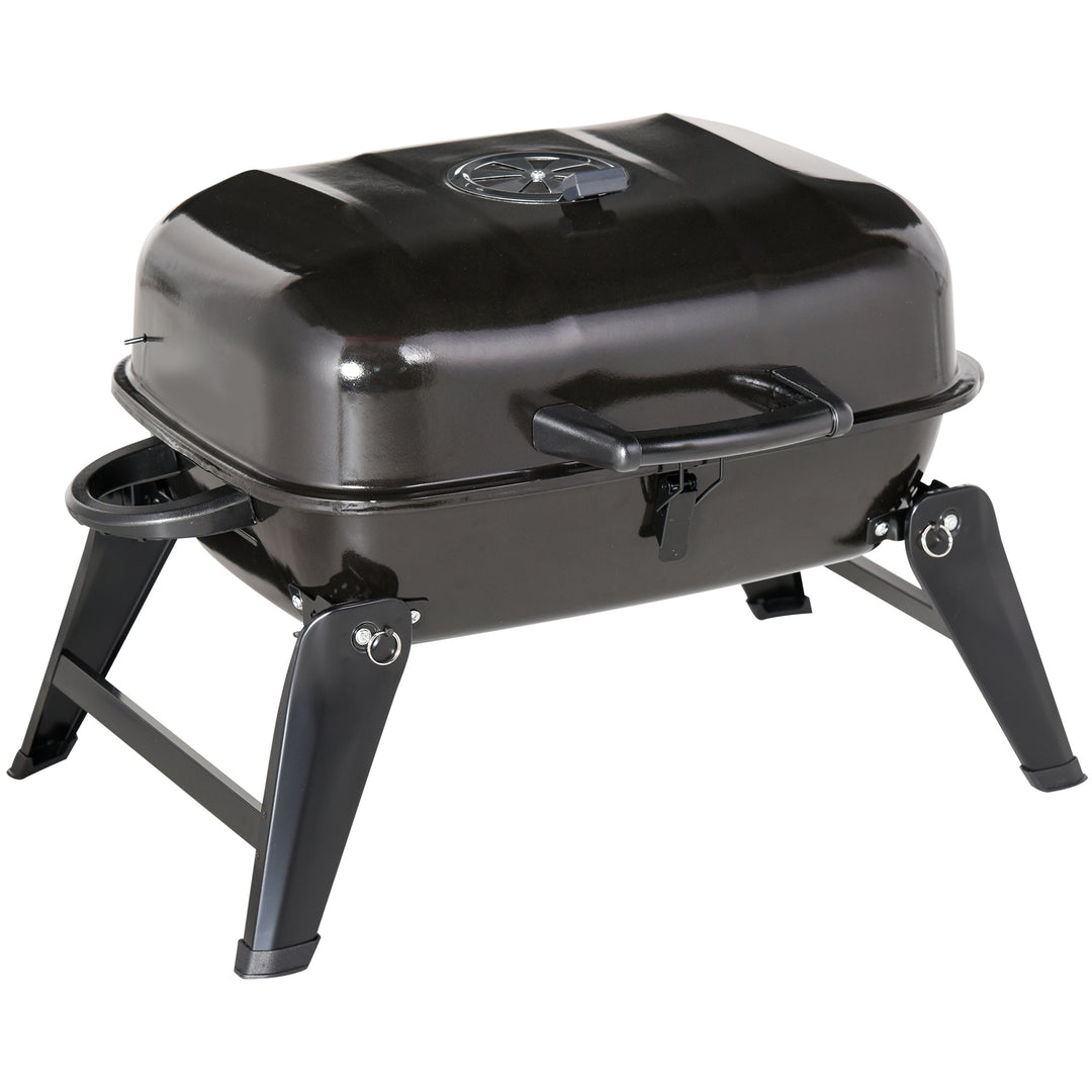 Portable Charcoal  Barbecue BBQ Grill Compact Fodling Camping Picnic Garden Party Festival Cooker Table Top with Chrome Grid