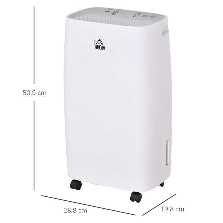 Portable Electric Dehumidifier with 24H Timer, 2 Speed Modes, White