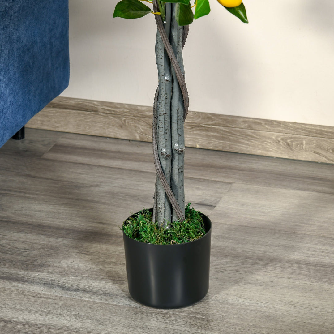 Artificial Lemon Tree Fake Decorative Fruits Plant in Nursery Pot for Indoor Outdoor Décor, 135cm