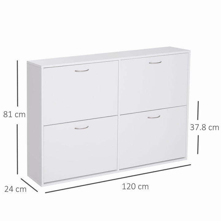 Shoe Cabinet, 120Lx24Wx81H cm, Particle Board-White