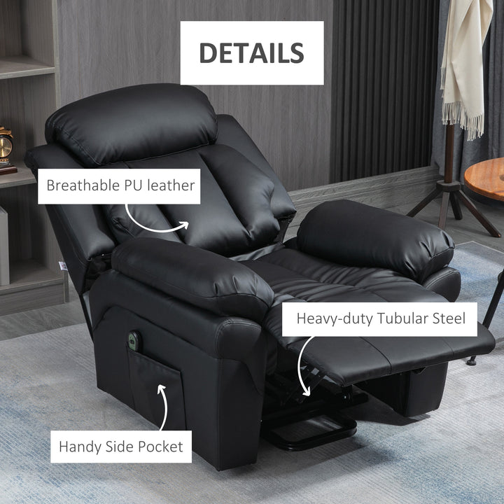 Lift Stand Assistance Chair Recliner Sofa PU Leather  Extra Padded Design Electric Power w/ Remote Black