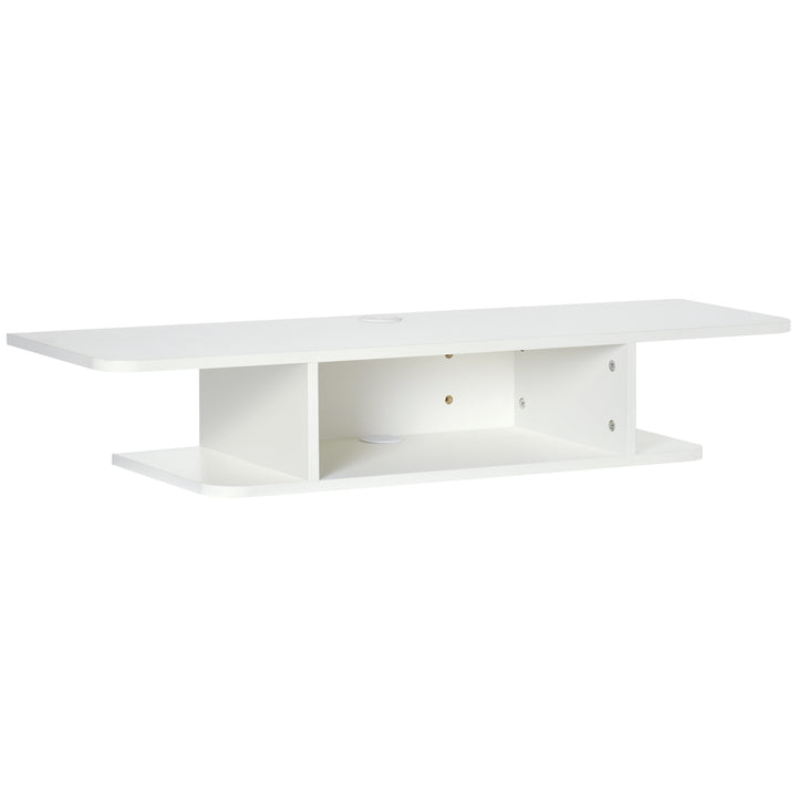Floating TV Unit Stand for TVs up to 40", Wall Mounted Media Console with Storage Shelf, Entertainment Center, White