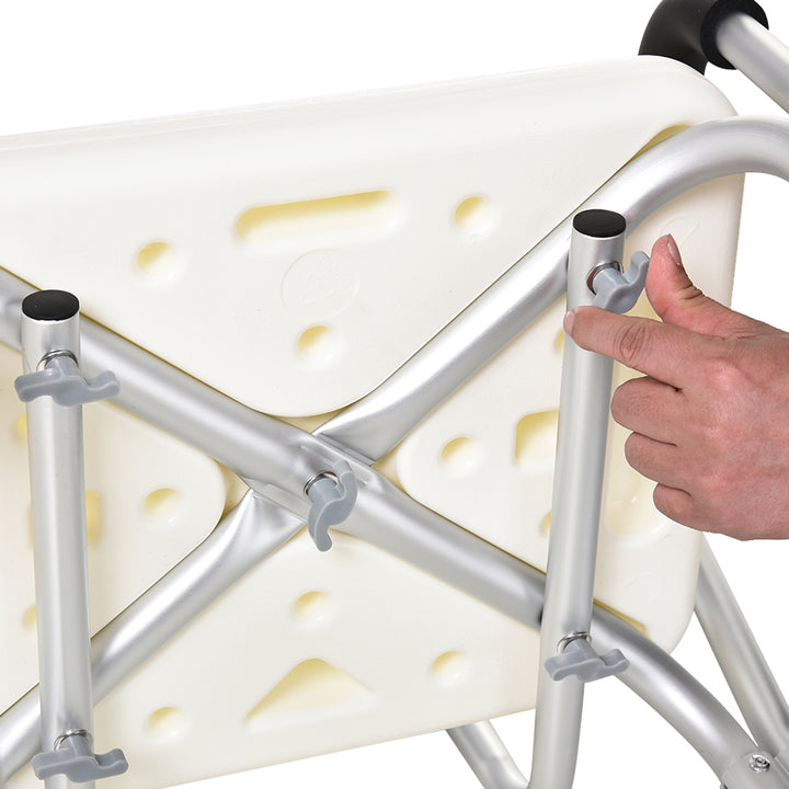 Adjustable Shower Bench with Back and Armrest