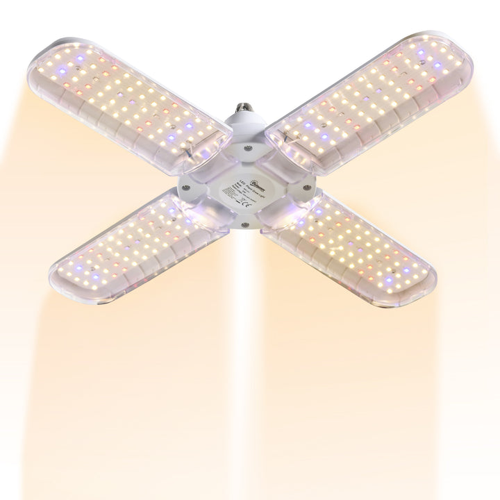 LED Grow Light, Full Spectrum Foldable 20W Plant Grow Lamp with E27 Base and 240Pcs LEDs for Indoor Plants Seedling, Growing, Blooming