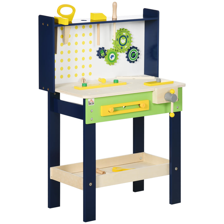 27 Pieces Tool Bench Toy, Kids Workbench with Wooden Tool Kits, Educational Tool Pretend Play Gift for Boys or Girls Aged 3-6 Years Old cm