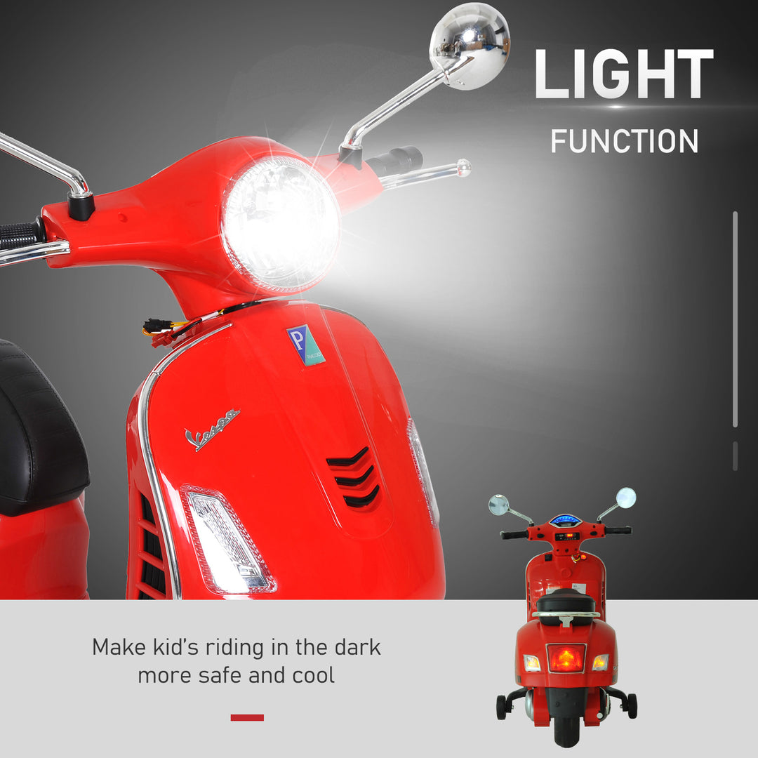 Kids Ride On Motorcycle, 6V, W/LED Lights-Red