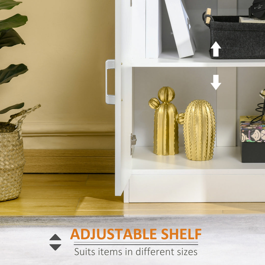 Modern Storage Cabinet, Small Floor Cupboard with Drawer and Adjustable Shelf for Kitchen, Living Room, Bedroom, Hallway, White