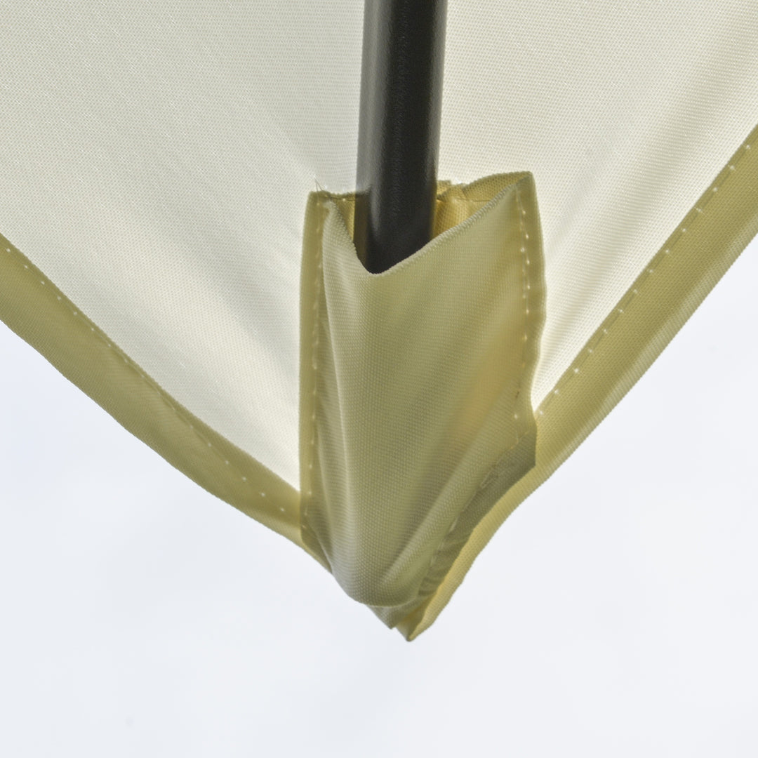 3x2m Garden Parasol Umbrella, Canopy with Aluminum Tilt, Crank Rectangular Sun Shade Steel, Cream White