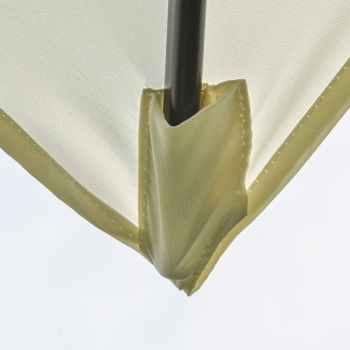 3x2m Garden Parasol Umbrella, Canopy with Aluminum Tilt, Crank Rectangular Sun Shade Steel, Cream White
