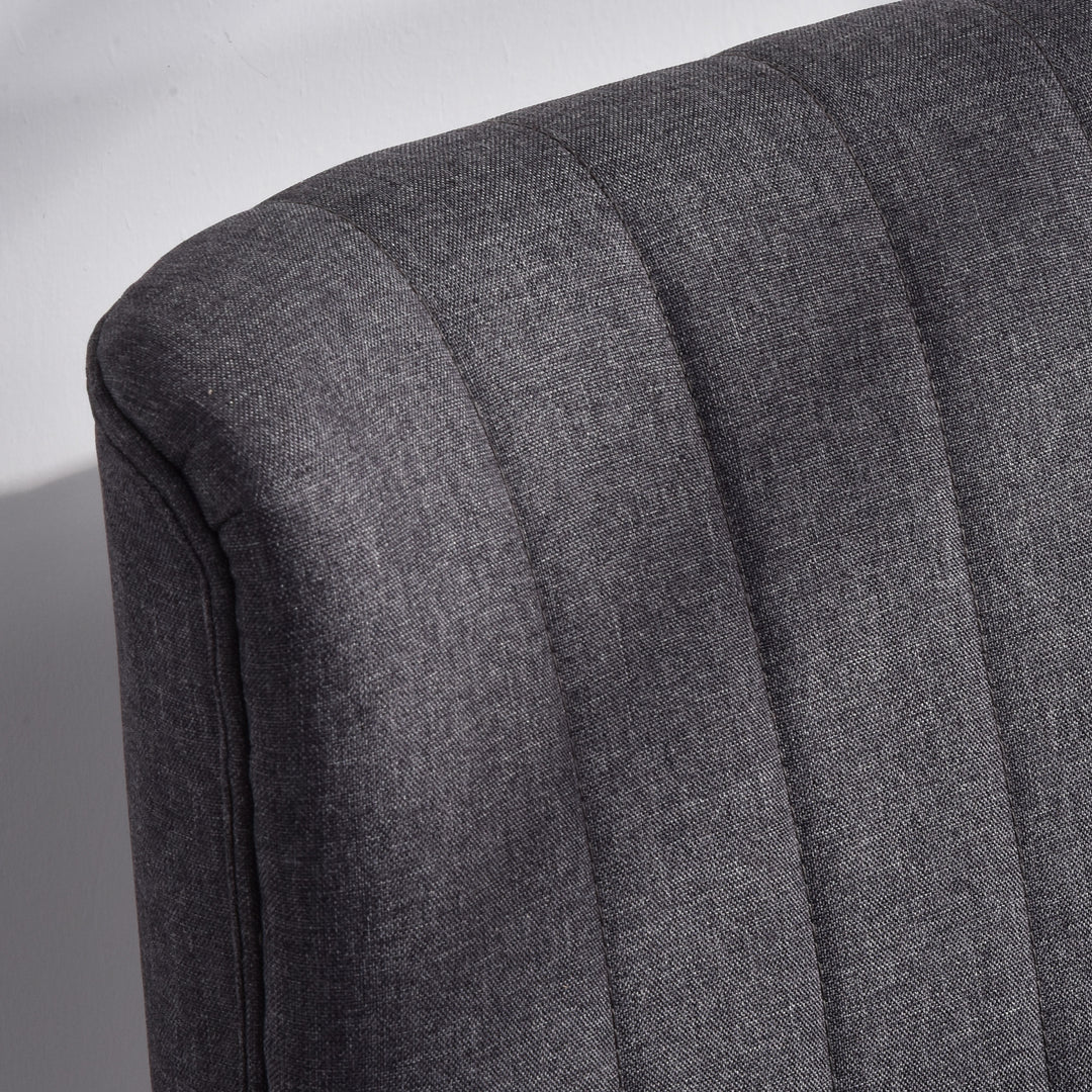 Modern 2 Seat Sofa Loveseat Sofa Couch Compact Sofa Padded Linen Wood Leg, Charcoal Grey