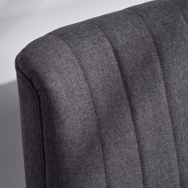 Modern 2 Seat Sofa Loveseat Sofa Couch Compact Sofa Padded Linen Wood Leg, Charcoal Grey