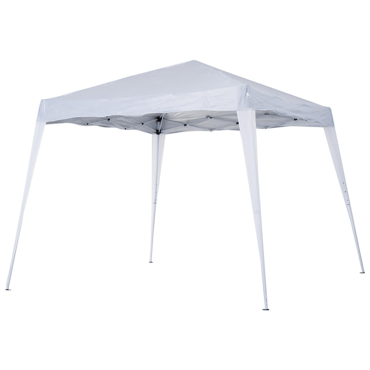 Outsunny 3 x 3 m Canopy Tent Slant Leg Pop Up Gazebo w/ Carry Bag, Height Adjustable Party Tent Instant Event Shelter for Garden, Patio, White