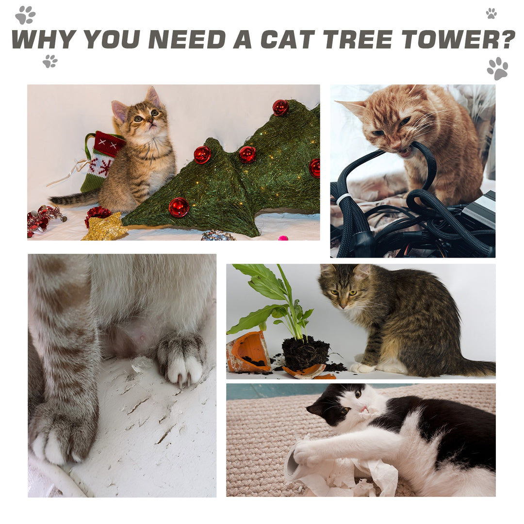 Plush Cat Tree with Sisal Scratching Post - Light Gray