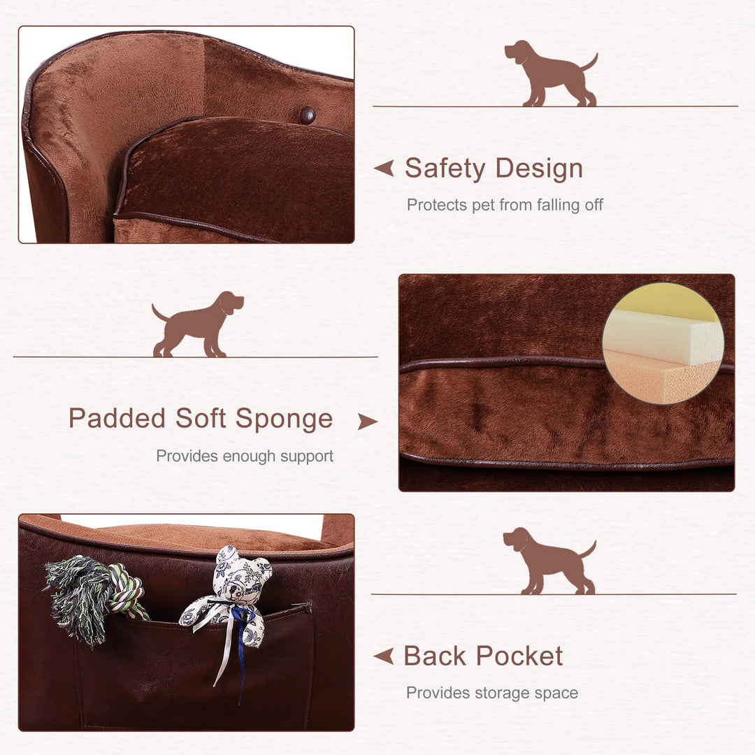 Pet Sofa,66.5L x 40.5W x 35.5H cm-Coffee