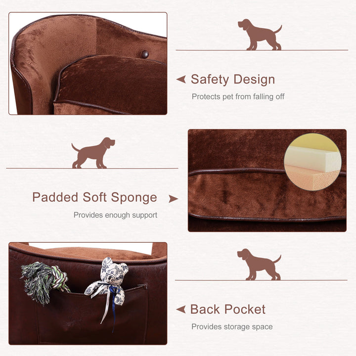Pet Sofa,66.5L x 40.5W x 35.5H cm-Coffee
