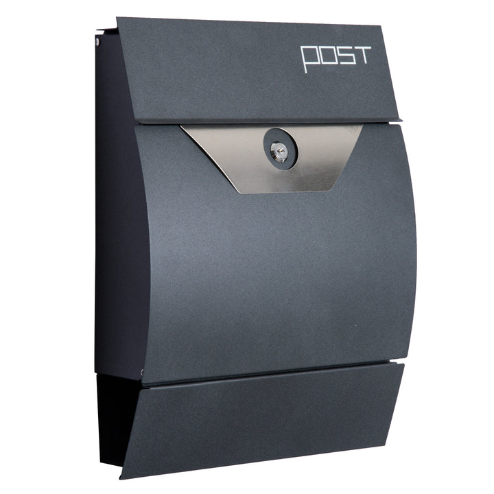 Lockable Mail Box, Wall-mounted, Steel-Grey