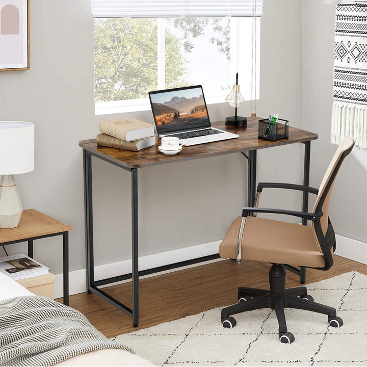 Folding Industrial Wooden Computer Desk for Home Office Study Work