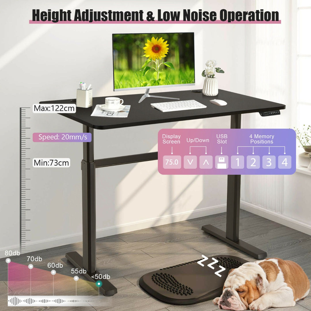 Ergonomic Computer Table and Workstation With USB Charging Port-Black