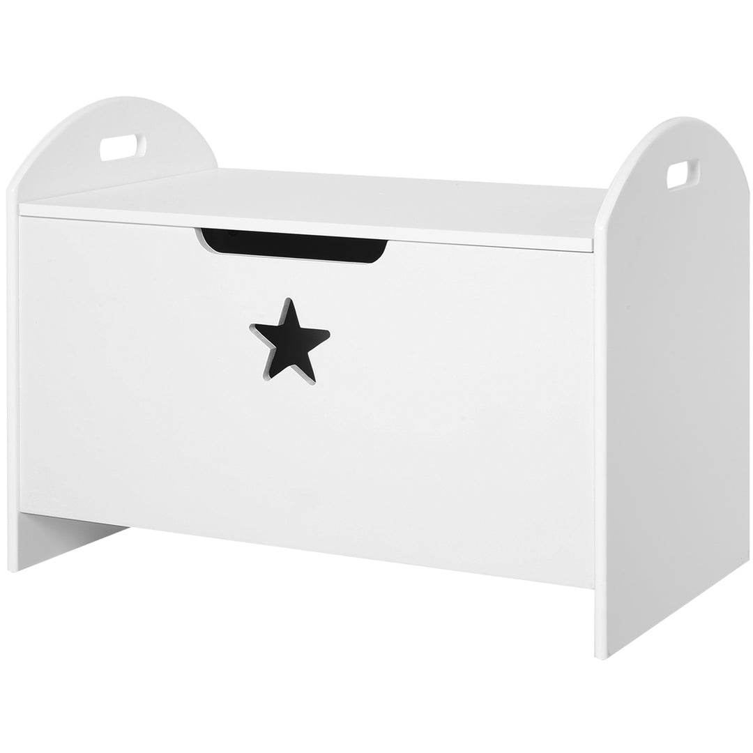 MDF Children's Toy Storage Chest w/ Safety Hinge White