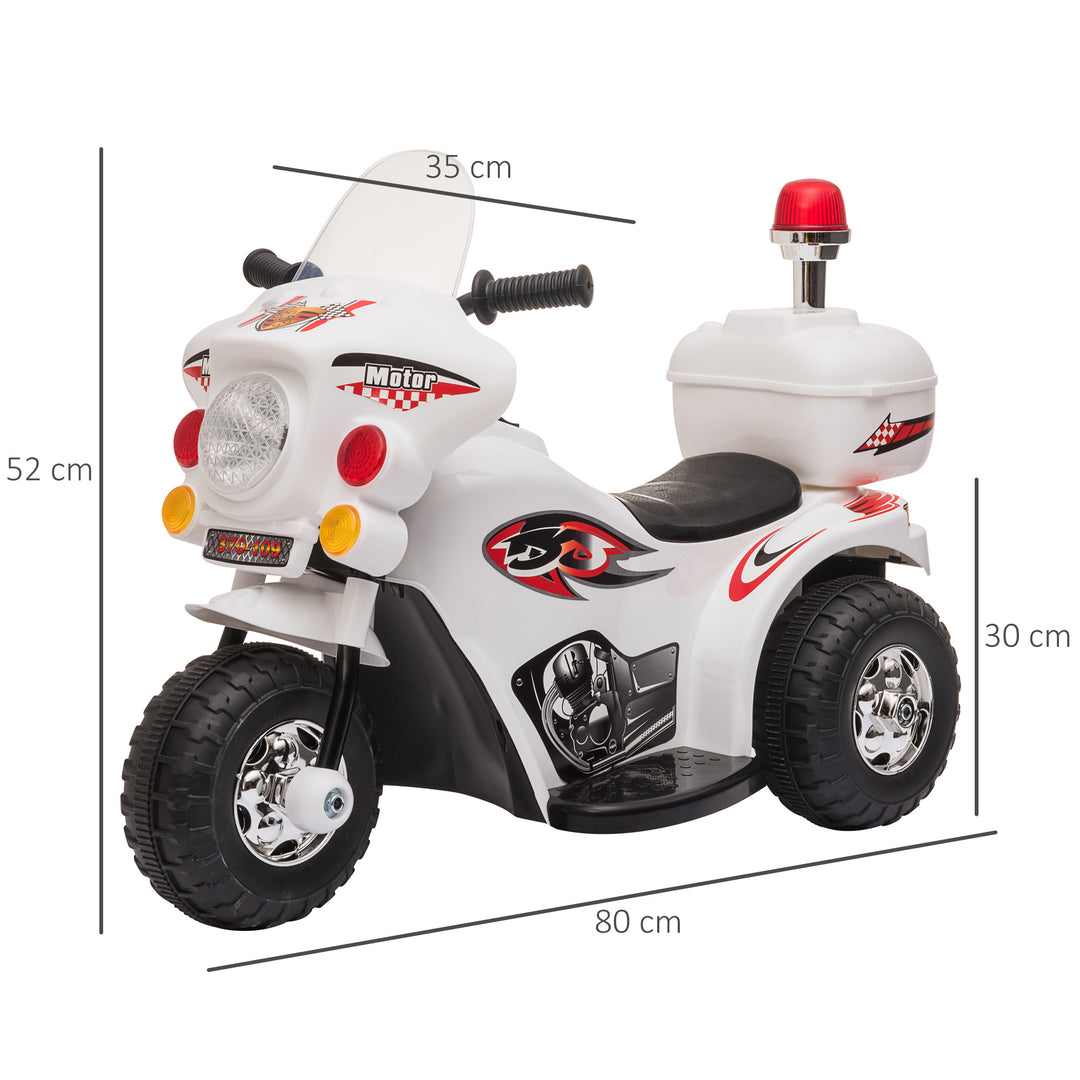 Toddlers Electric PP Motorcycle Ride On Trike White