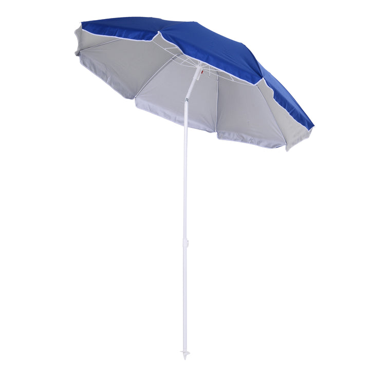 Tilted Steel Frame Beach Parasol- Blue