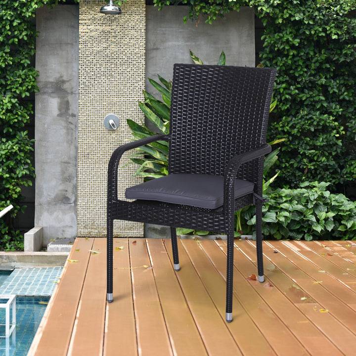 Set of 6 Chair Cushion Seat Pads Dining Chair w/ Straps Indoor Outdoor Removable Tie On Garden Patio Grey