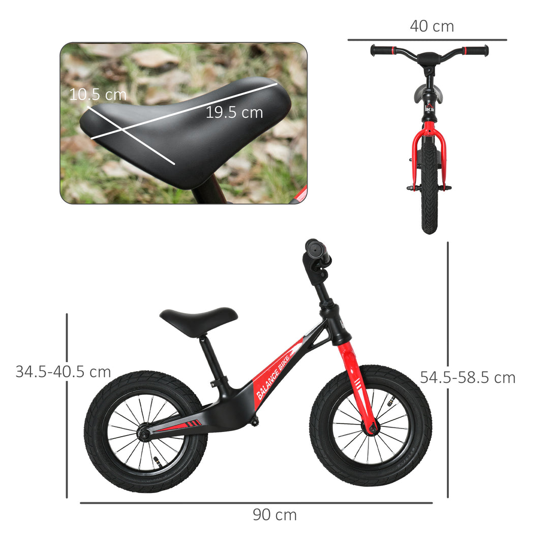 Kids Balance Bike, Adjustable Handlebar, Padded Seat, for 3-6 Years Old, Black