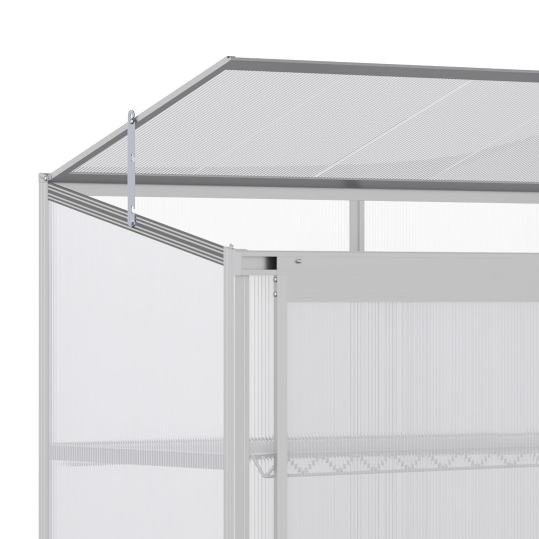 3-Tier Mini Greenhouse Garden Cold Frame Plant Growth House w / Polycarbonate Panels, Openable Roof, 129.5 x 58 x 140 cm, Silver