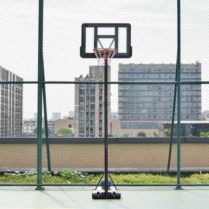 Portable Freestanding Basketball Hoop Stand Transparent Backboard 231-305cm Adjustable Basketball Hoop with Two Moving Wheels For Adult