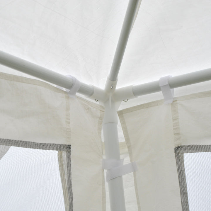 4x3 m Waterproof Gazebo W/Mesh Sides-White/Black