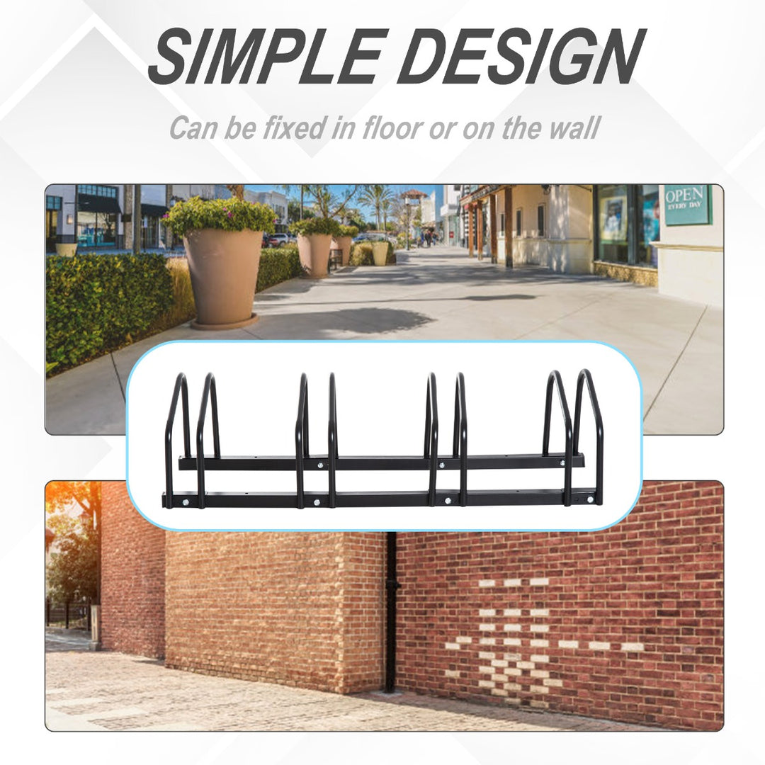 Bike Parking Rack, 95Lx33Wx27H cm, Steel-Black