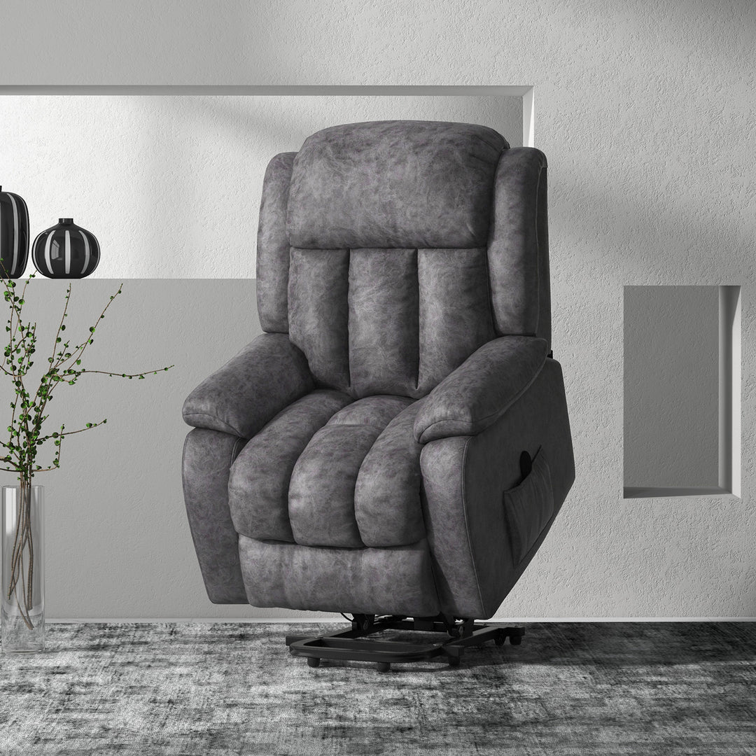 Riser and Recliner Chair, Microfibre Upholstered Recliner Chair for Elderly with Remote Control, Footrest, Padded Seat and Backrest