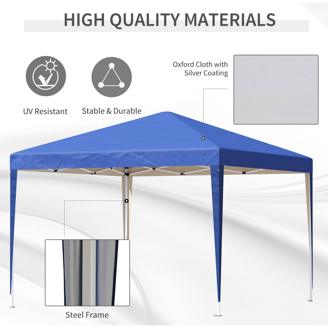 Garden Pop Up Gazebo Marquee Party Tent with Carrying Bag 3 x 3m - Blue