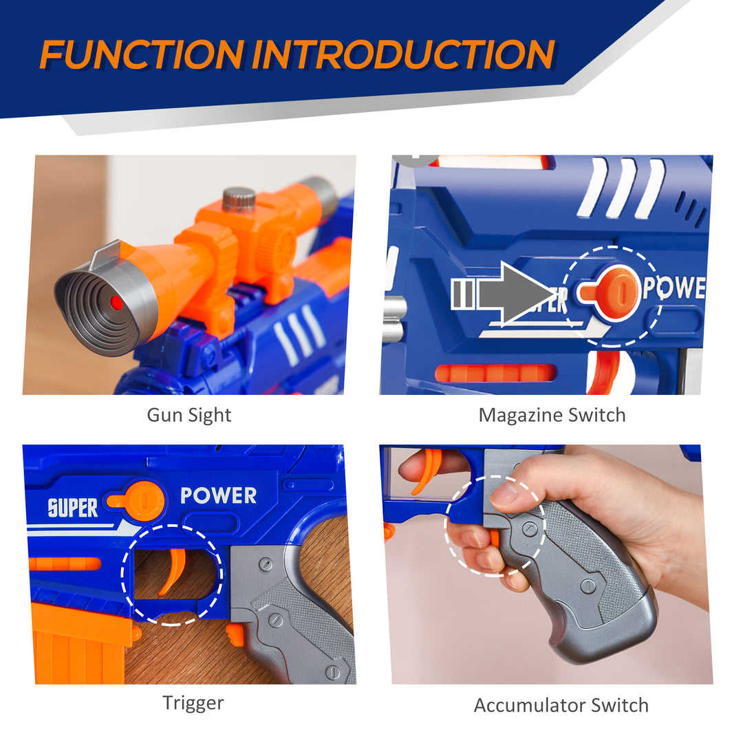 Toy Automatic Foam Blaster Gun Shooter w/ 20 Soft EVA Refill Darts Continuous Shot Magazine Shooting Target Board for Boys &amp; Girls 8-12 Years