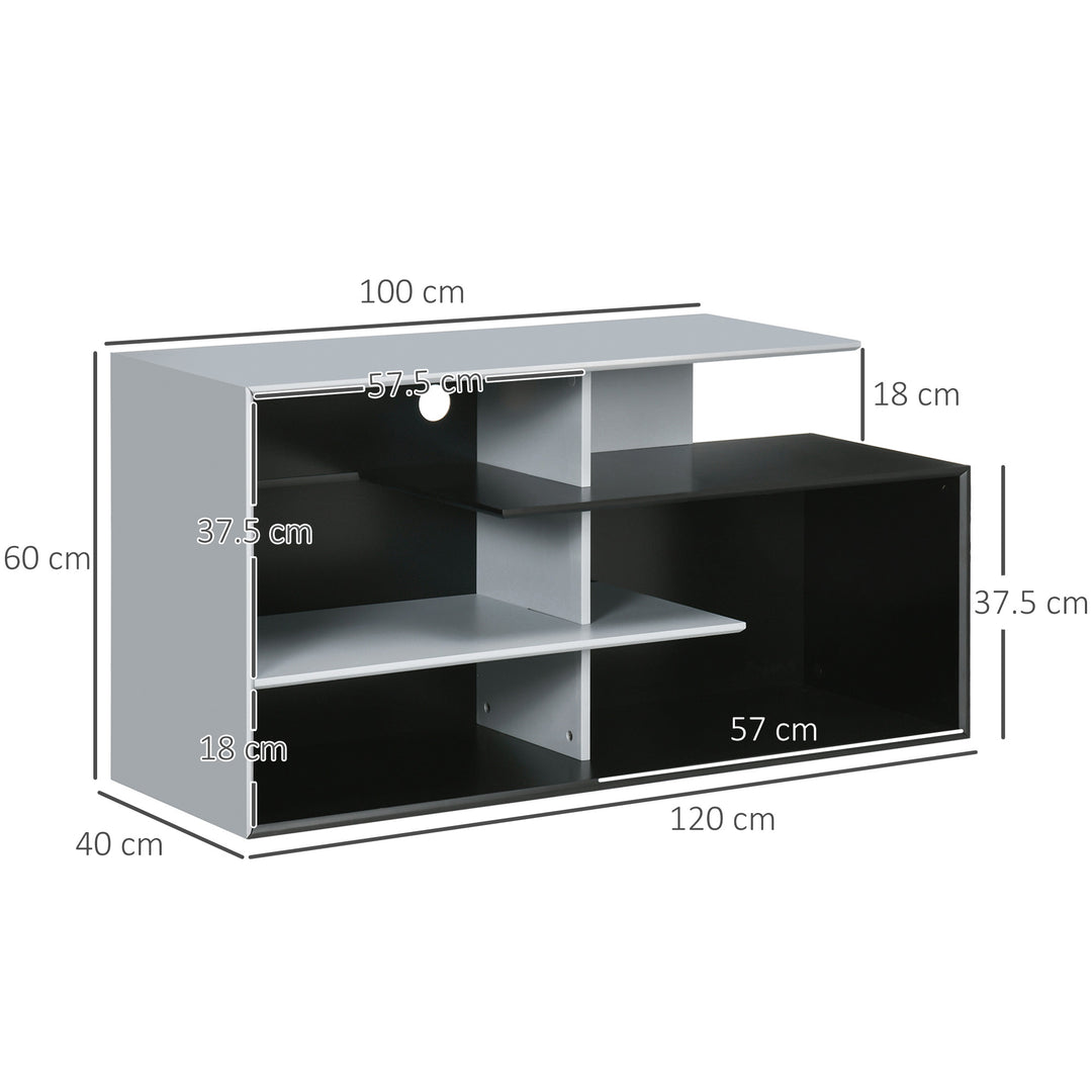 TV Unit Cabinet for TVs up to 32"-55", TV Stand with Storage Shelves for Living Room, Grey