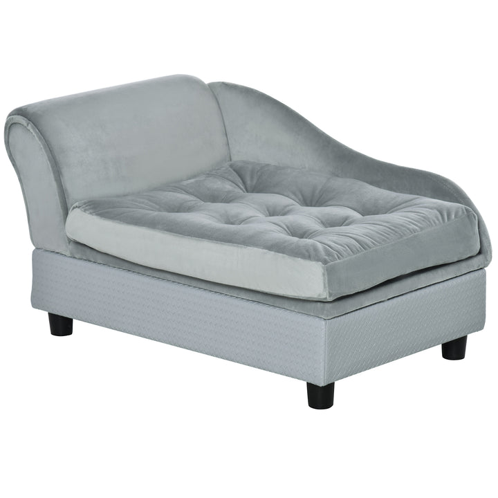 Pet Sofa Chair, with Storage, Cushion, for Small Dogs, Cats - Light Blue